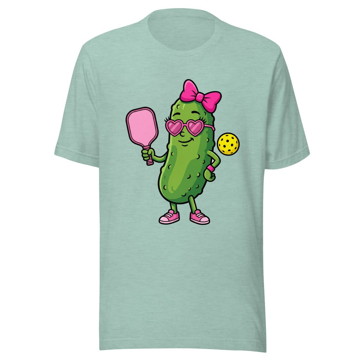 Pink Bow Pickle Pickleball T-Shirt